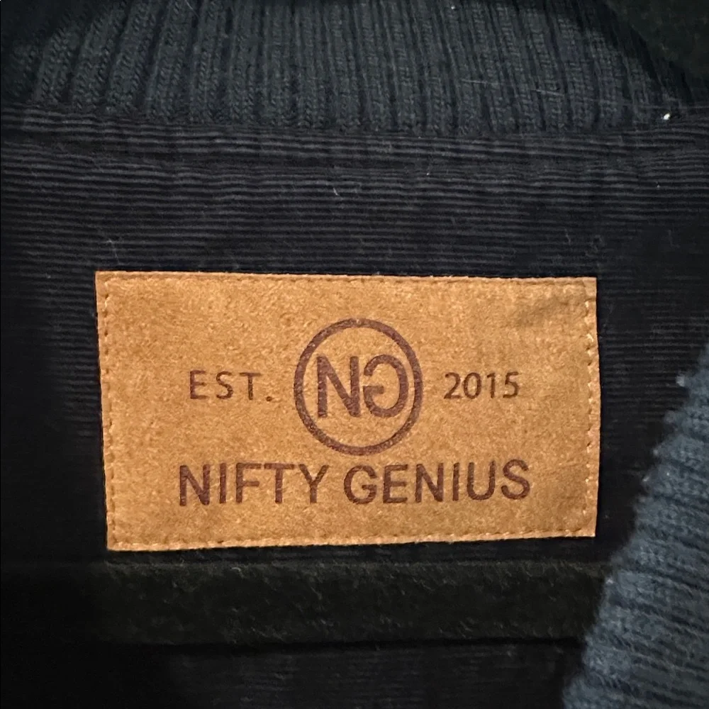 Nifty Genius Men’s Large Black/Brown Outdoor Jacket - Picture 2 of 8